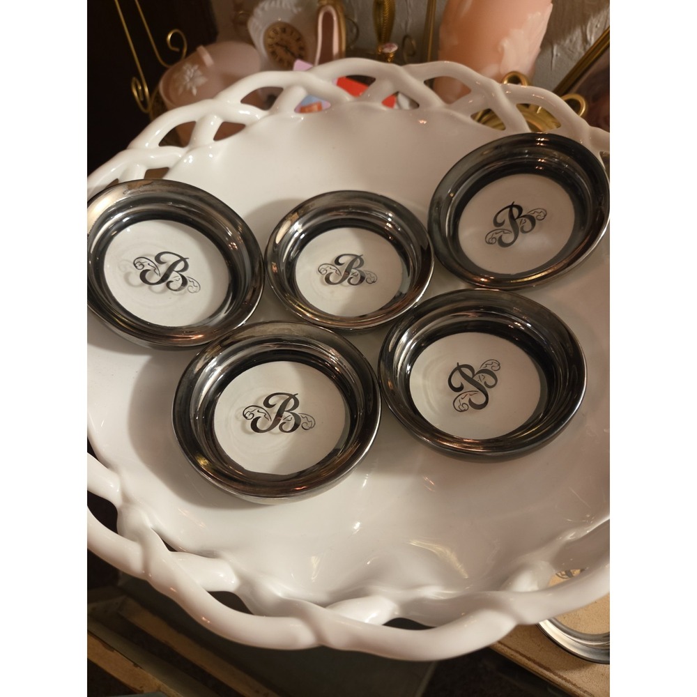 Vintage Initial B Dorothy Thorpe Coasters, Set Of 5